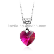 Wholesale cheap heart shape crystal ruby pendant